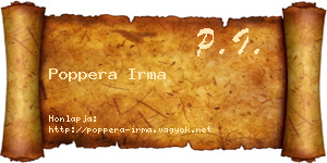 Poppera Irma névjegykártya